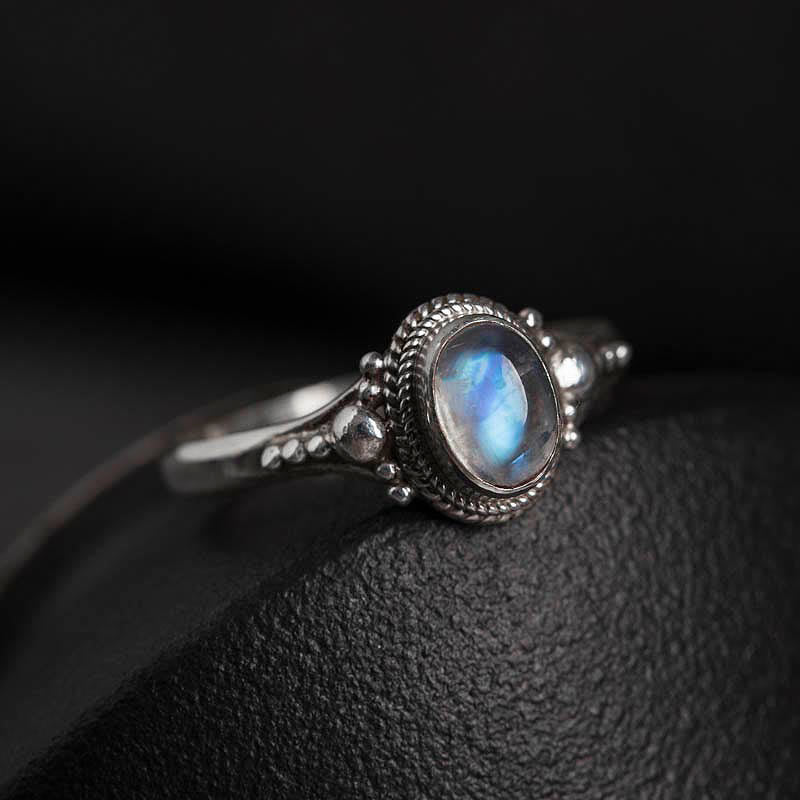KarmaRipple's 925 Sterling Silver Authentic Moonstone'sitive Ring p16
