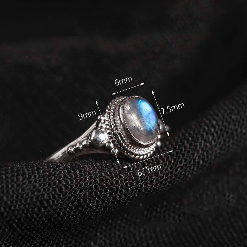 KarmaRipple's 925 Sterling Silver Authentic Moonstone'sitive Ring p18