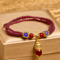 Bracelet multicouche de purification en perles de grenat authentiques de 3 mm de KarmaRipple