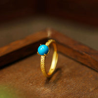 Bague ajustable en bronze turquoise au design simple de KarmaRipple