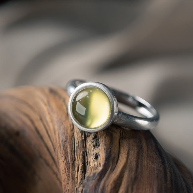 KarmaRipple's Authentic 925 Sterling Silver Prehnite Citrine Adjustable Happiness Ring p17