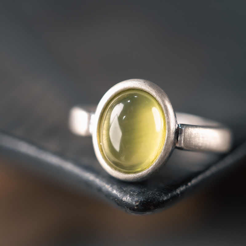 KarmaRipple's Authentic 925 Sterling Silver Prehnite Citrine Adjustable Happiness Ring p16