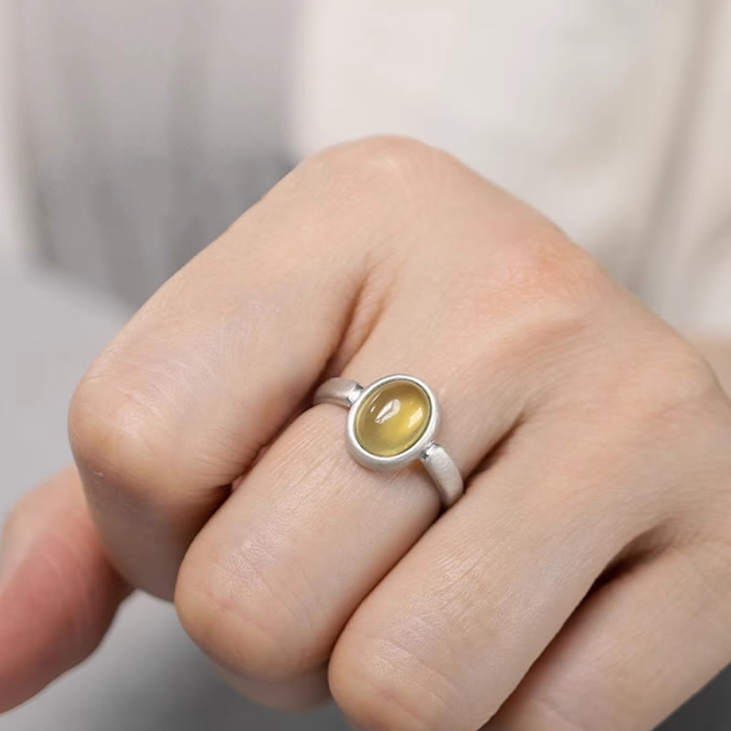 KarmaRipple's Authentic 925 Sterling Silver Prehnite Citrine Adjustable Happiness Ring p5