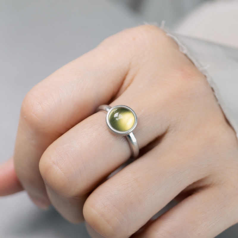 KarmaRipple's Authentic 925 Sterling Silver Prehnite Citrine Adjustable Happiness Ring p10