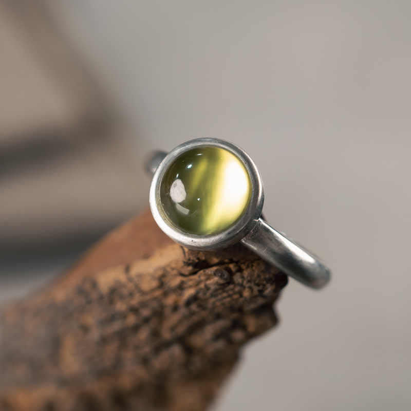 KarmaRipple's Authentic 925 Sterling Silver Prehnite Citrine Adjustable Happiness Ring p6