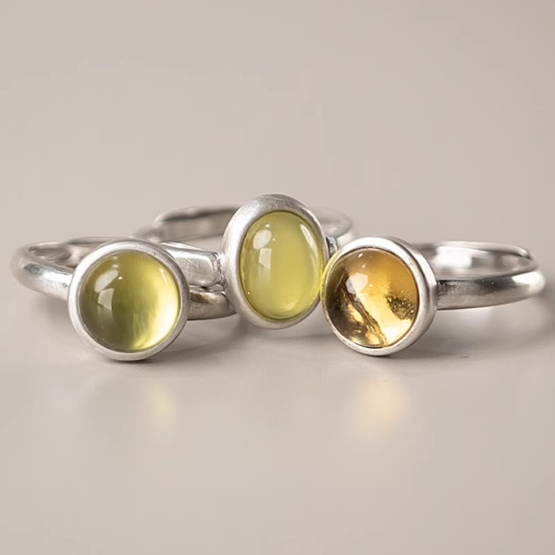 KarmaRipple's Authentic 925 Sterling Silver Prehnite Citrine Adjustable Happiness Ring p15
