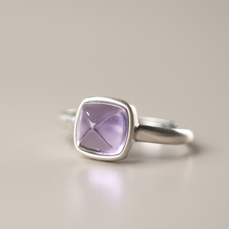 KarmaRipple's Authentic 925 Sterling Silver Amethyst?Adjustable Balance Ring p2