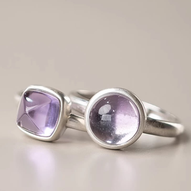 KarmaRipple's Authentic 925 Sterling Silver Amethyst?Adjustable Balance Ring p14