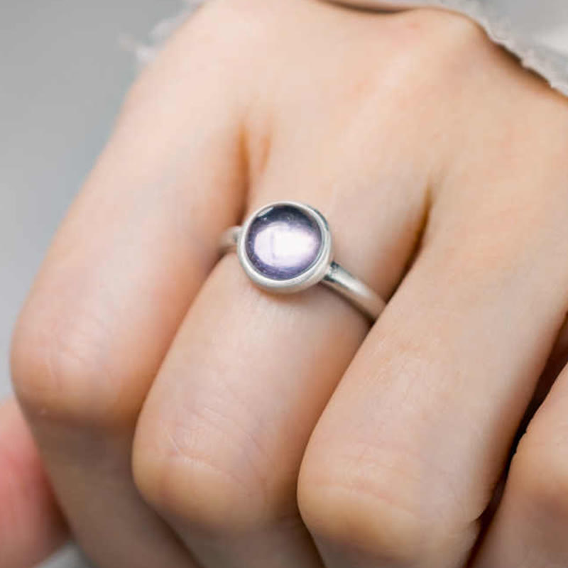 KarmaRipple's Authentic 925 Sterling Silver Amethyst?Adjustable Balance Ring p7