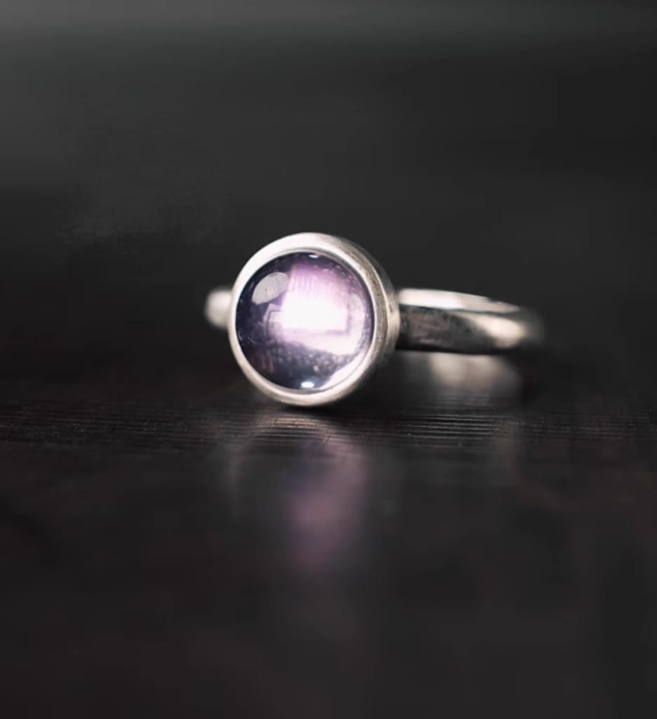 KarmaRipple's Authentic 925 Sterling Silver Amethyst?Adjustable Balance Ring p17