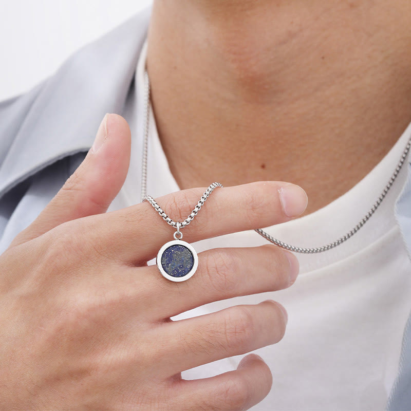 KarmaRipple's Authentic Stone Turquoise Tiger Eye Lazurite Malachite Titanium Steel Purification Pendant Necklace p18