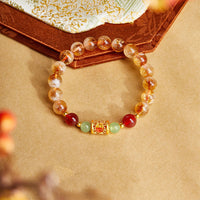 Bracelet de protection en argent sterling 999 authentique, citrine, agate rouge, jade Hetian de KarmaRipple