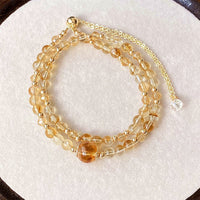 Bracelet double couche en perles de citrine rose authentique de KarmaRipple pour le plaisir et la créativité