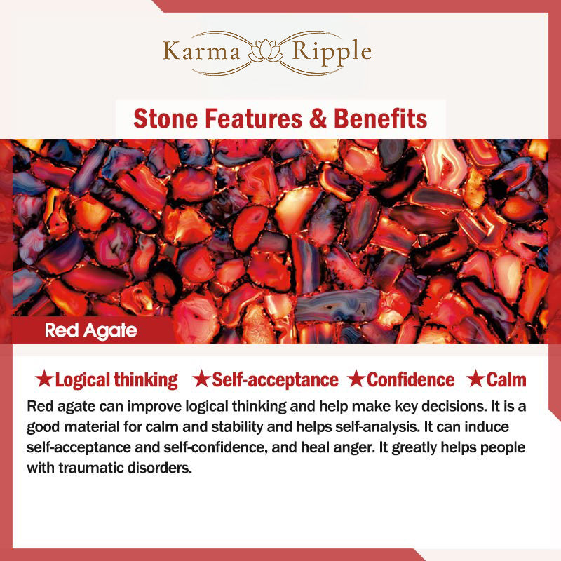 KarmaRipple's Authentic Garnet Red Agate Blessing Balancing Bracelet Pendant Necklace p8