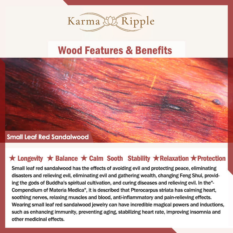 KarmaRipple's Small Leaf Red Sandalwood Sooth Bracelet p8