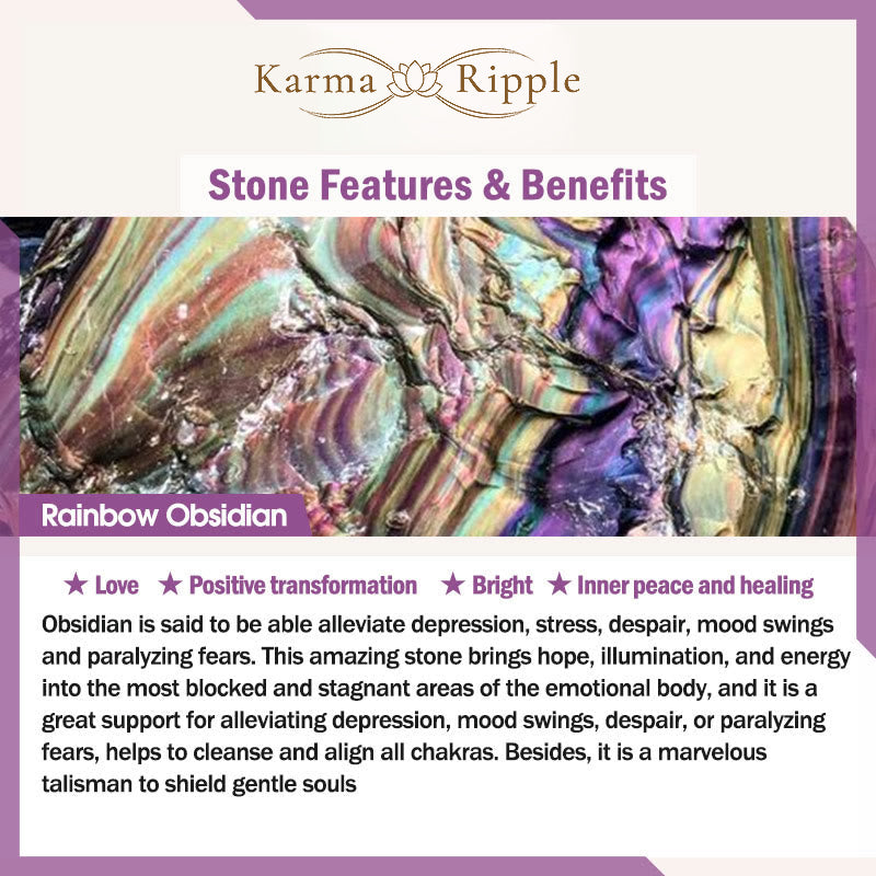 KarmaRipple's Authentic Rainbow Obsidian Positive Transformation Bracelet p11