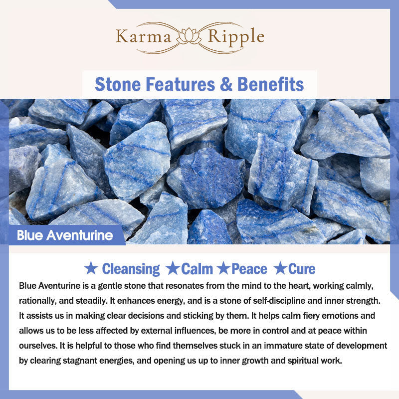 KarmaRipple's Authentic Blue Aventurine Lotus Peace Pendant Bracelet p8