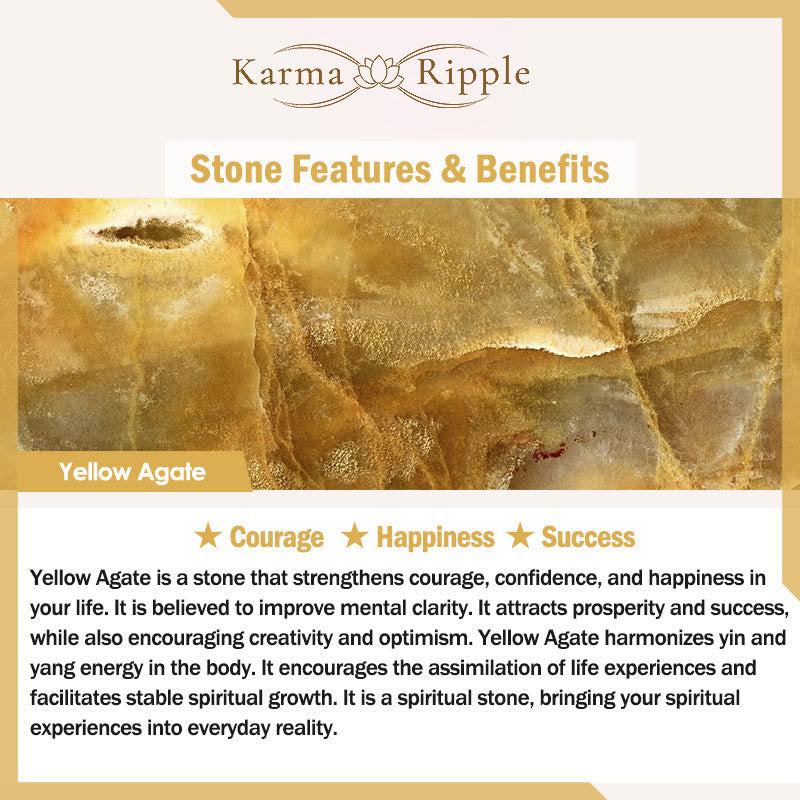 KarmaRipple's Five Elements Various Agate Gemstone Chalcedony Ivory Gemstone Ivory Agate Fortune Bracelet p37