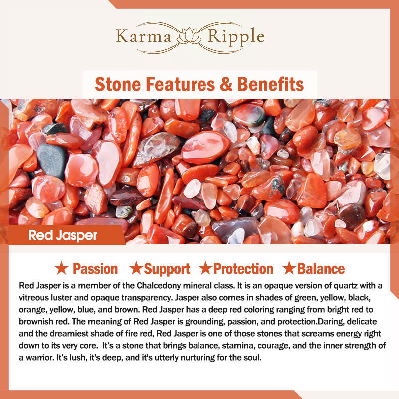 KarmaRipple's Ebony Wood Red Jasper Moss Agate Gemstone Bronze Peace Pair Bracelet p9