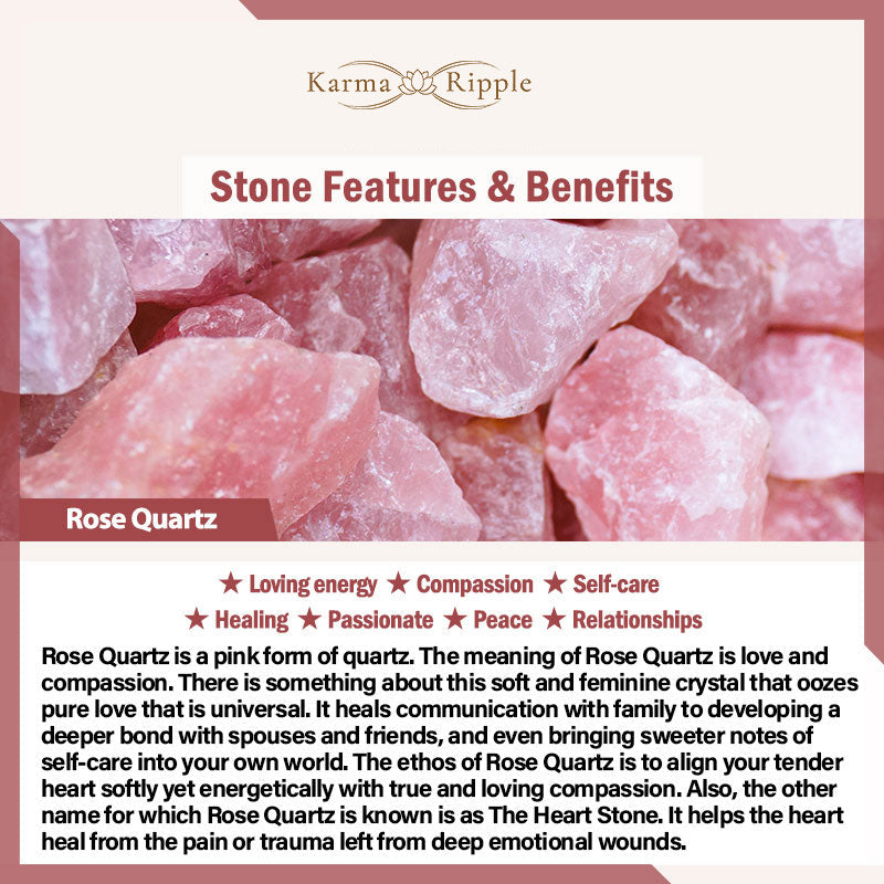 KarmaRipple's Authentic Stone Amazonite Amethyst Lazurite Rose Quartz Heart Positive Balance Bracelet p25