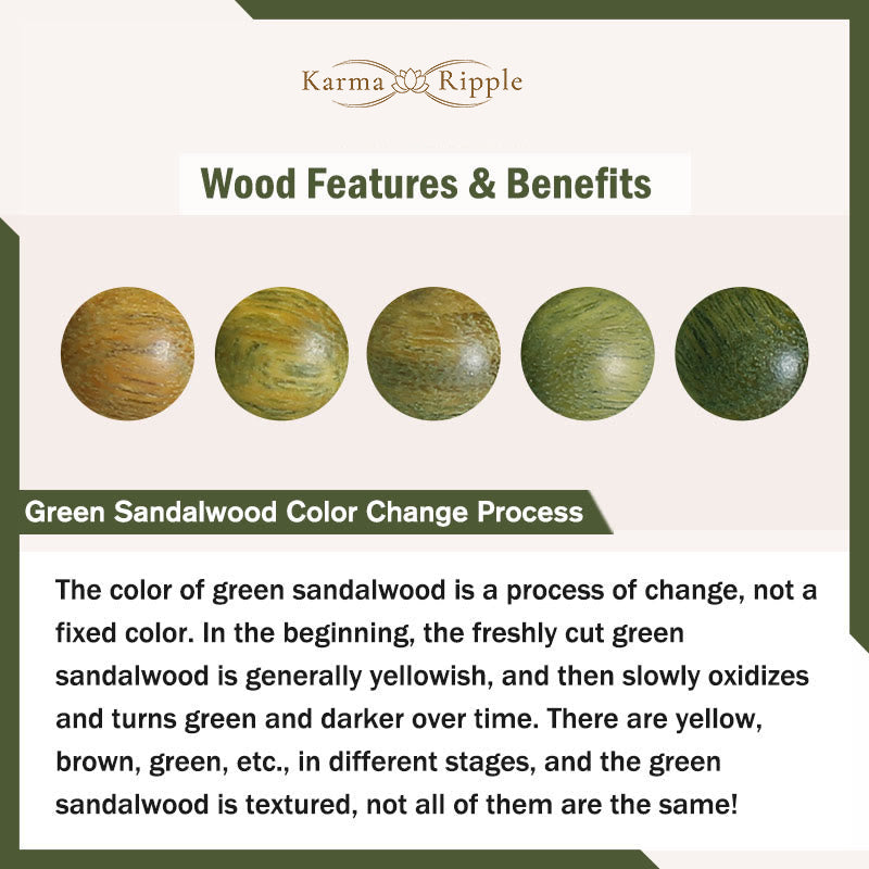 KarmaRipple's Bodhi Seed Green Sandalwood Ebony Wood Small Leaf Red Sandalwood Cat Head Paw Claw Peace Bracelet p19