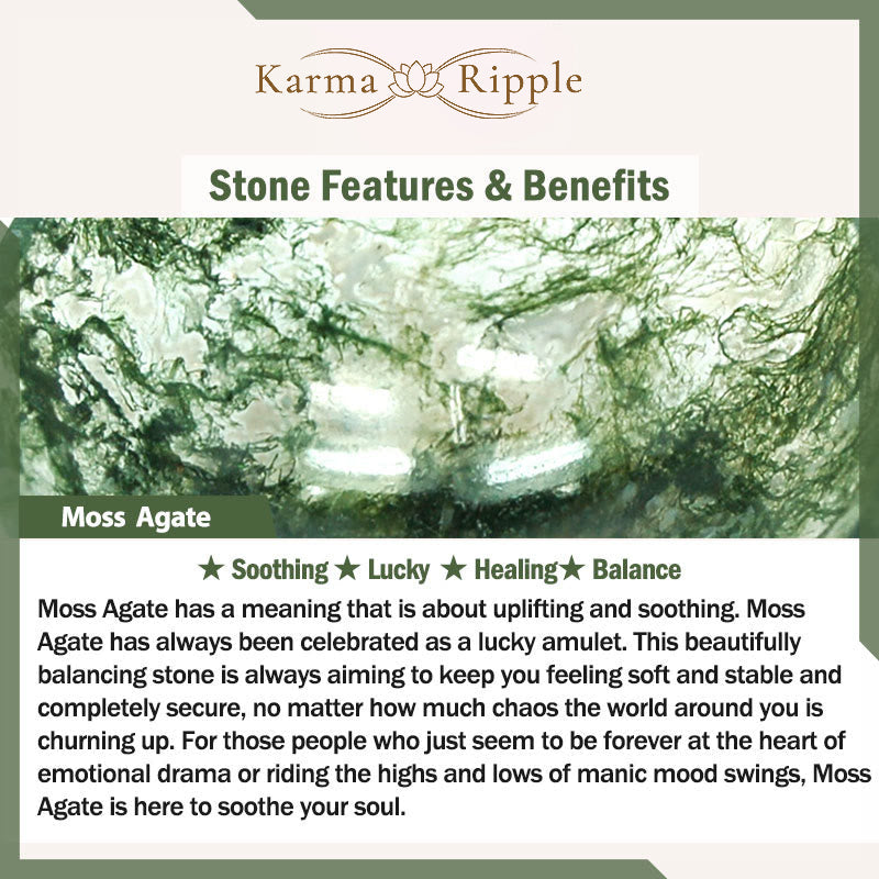 KarmaRipple's Red Jasper Moss Agate Black Obsidian Gemstone Bronze Peace Pair Bracelet p27