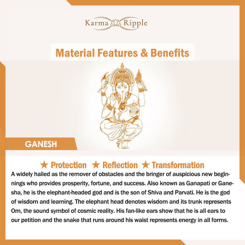 KarmaRipple's Tibetan Obsidian Ganesh Ganpati Elephant Wealth Amulet Pendant p14