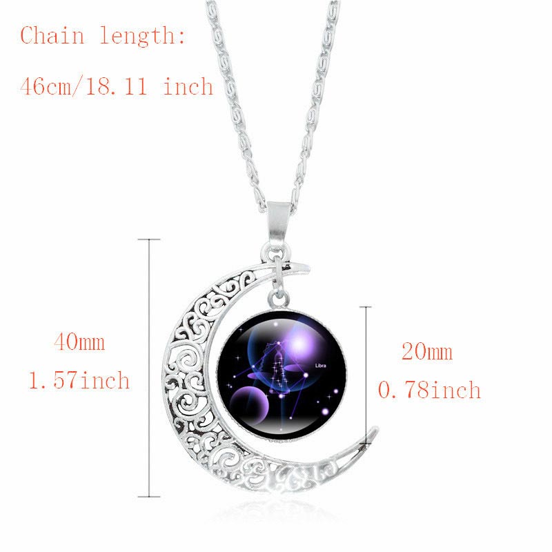 KarmaRipple's 12 Constellations of the Zodiac Moon Protection Pendant Chain Necklace p15