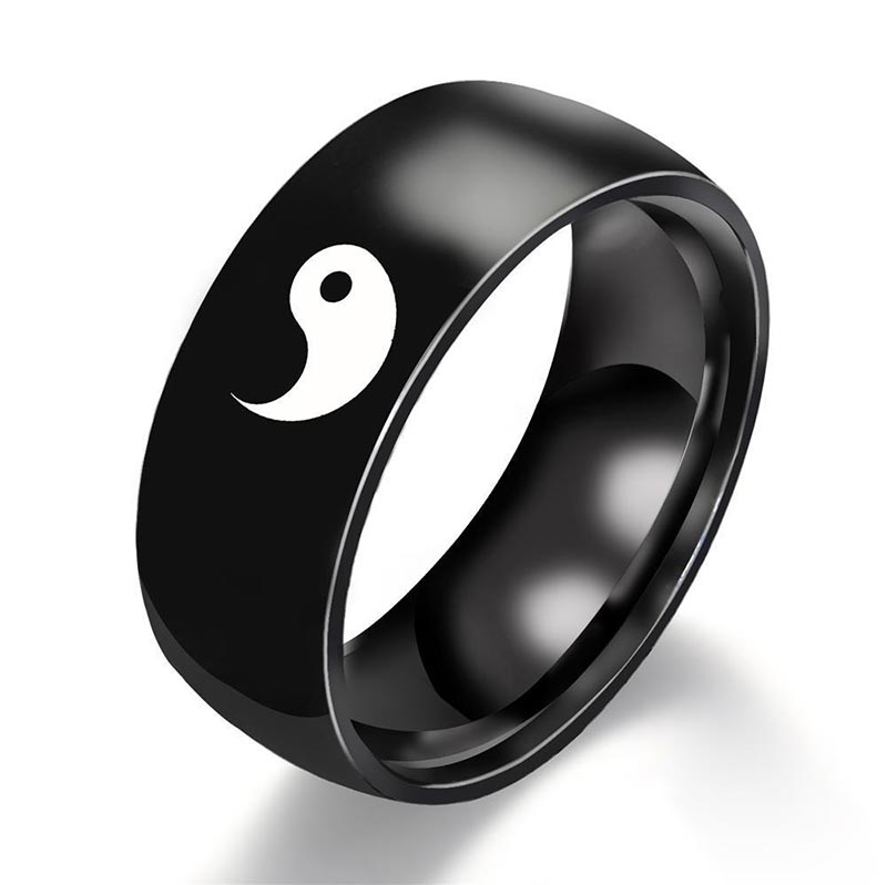 KarmaRipple's Yin Yang Balance Titanium Steel Pair Ring p9