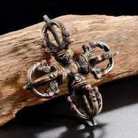 Vajra tibétain à 5 griffes double Dorje en bronze et fer forgé, fait à la main par KarmaRipple