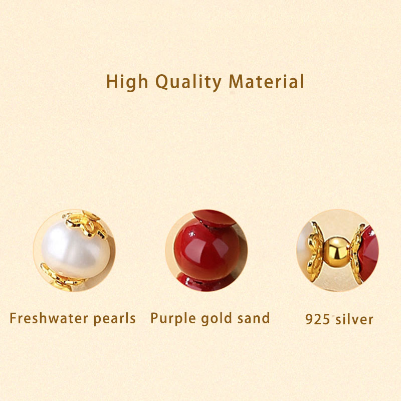 KarmaRipple's 925 Sterling Silver Authentic Cinnabar Pearl Blessing Pendant Necklace Bracelet Earrings Jewelry Set p5