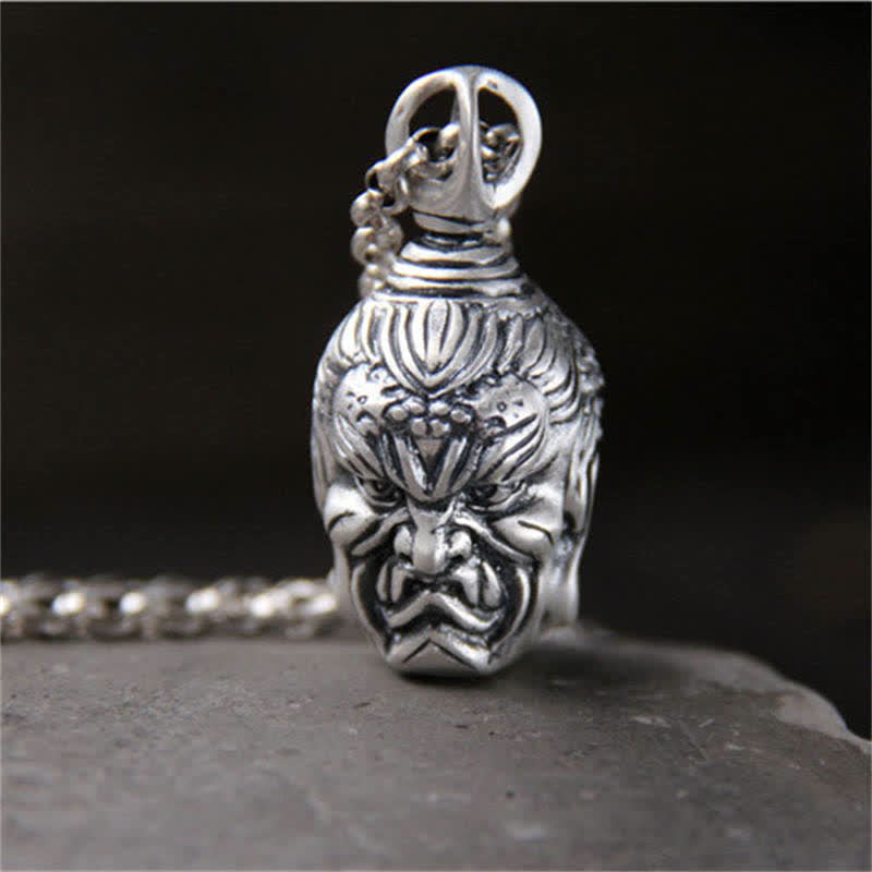 KarmaRipple's 999 Sterling Silver Buddha Demon Serenity Pendant Necklace p5