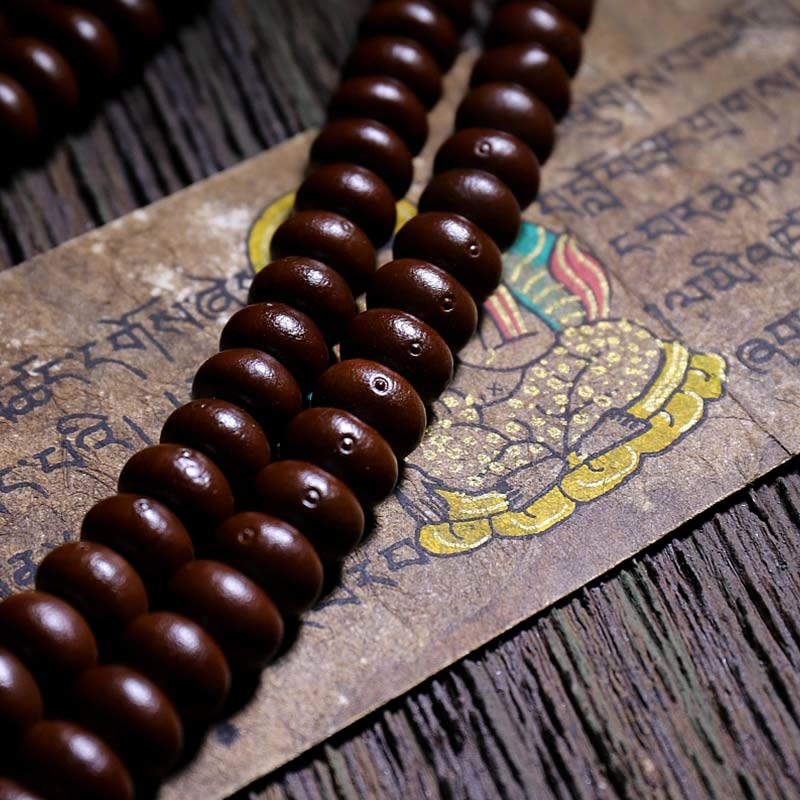 KarmaRipple's Authentic Tibet 108 Mala Beadwork Purple Bodhi Seed Three-eyed Dzi Bead Bronze Dorje Balance Bracelet p18