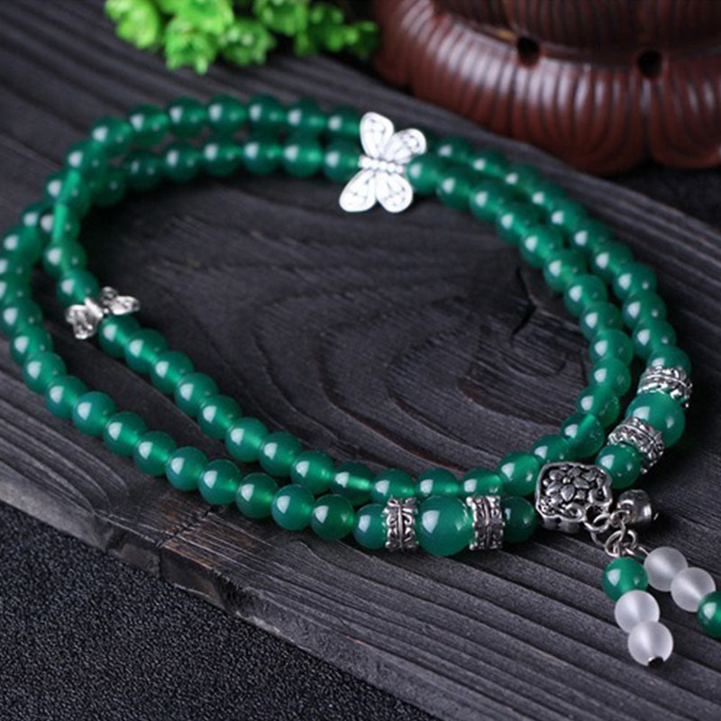 KarmaRipple's Authentic Green Agate Butterfly Support Bracelet p6