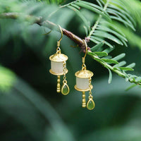 Boucles d'oreilles pendantes en argent sterling 925 et jade KarmaRipple