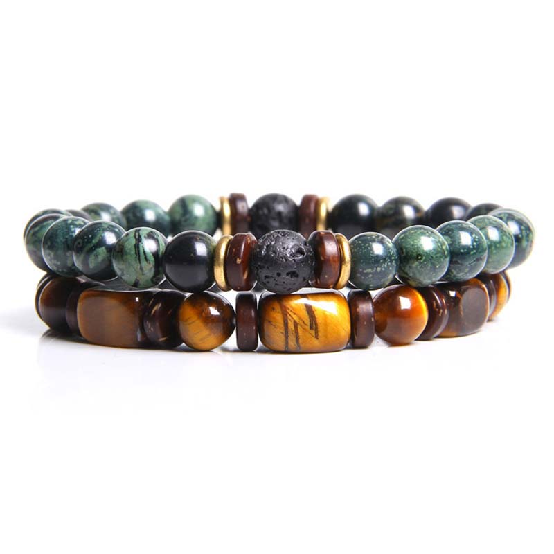 KarmaRipple's 2PCS Balancing Gemstone Emperor Stone Tiger Eye Bead Bracelet p3