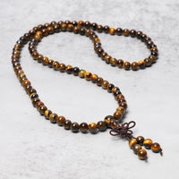 Bracelet Mala de prière tibétain avec 108 perles en œil de tigre authentiques de KarmaRipple