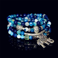 Bracelet authentique en agate avec éléphant et Bouddha Hope de KarmaRipple