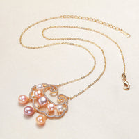 Collier pendentif en perles chinoises authentiques plaquées or 18 carats de KarmaRipple, symbole de sincérité