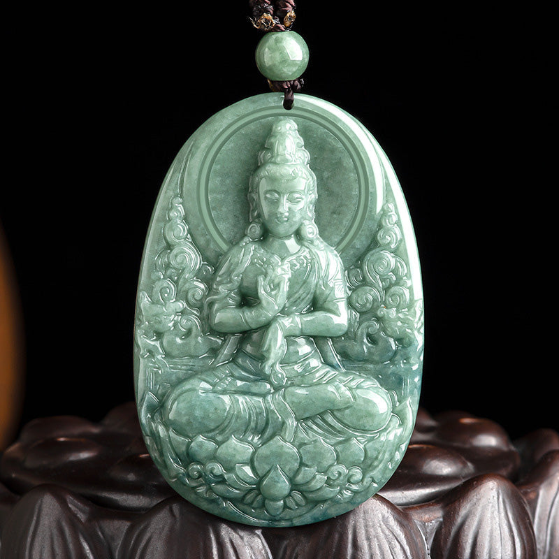 KarmaRipple's Authentic Jade Avalokitesvara Amulet Wealth Pendant Necklace p13