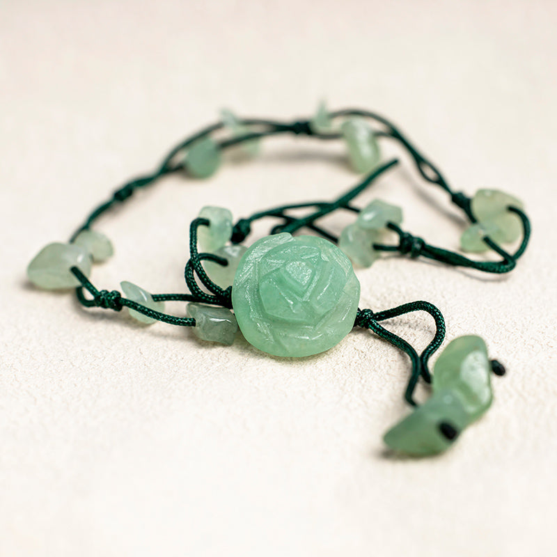 KarmaRipple's Amethyst Pink Gemstone Green Aventurine Rose Inner Peace Balancing Anklet p20