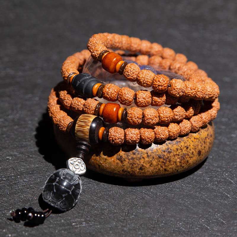 KarmaRipple's Tibet 108 Mala Beadwork Rudraksha Bodhi Seed Chinese Zodiac Natal Buddha Wealth Talisman Bracelet p34