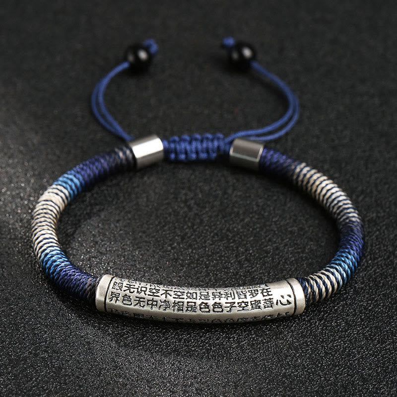 KarmaRipple's 999 Sterling Silver Heart Sutra Calm Handmade Woven Bracelet p4