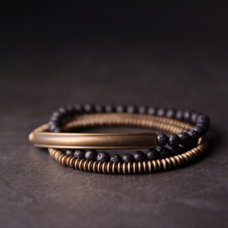 KarmaRipple's Vintage Lava Rock Bronze Support Bracelet p7