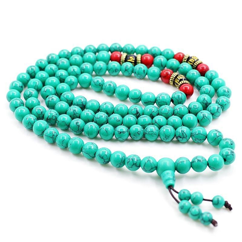 KarmaRipple's Tibetan Turquoise Purification Pendant Mala p2