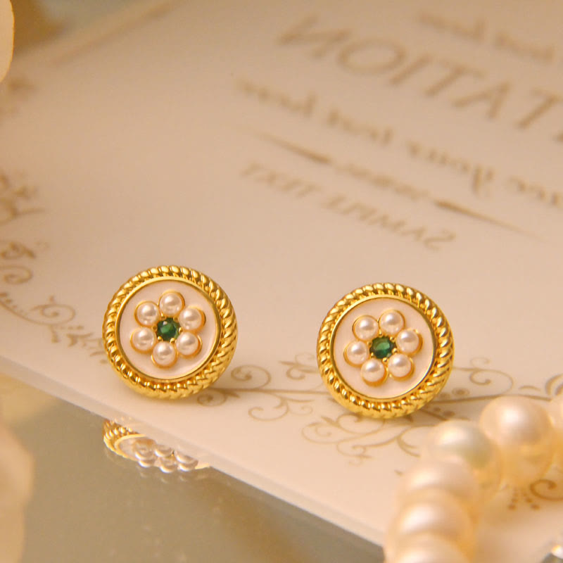 KarmaRipple's Enamel Flower Fortune Earrings p2