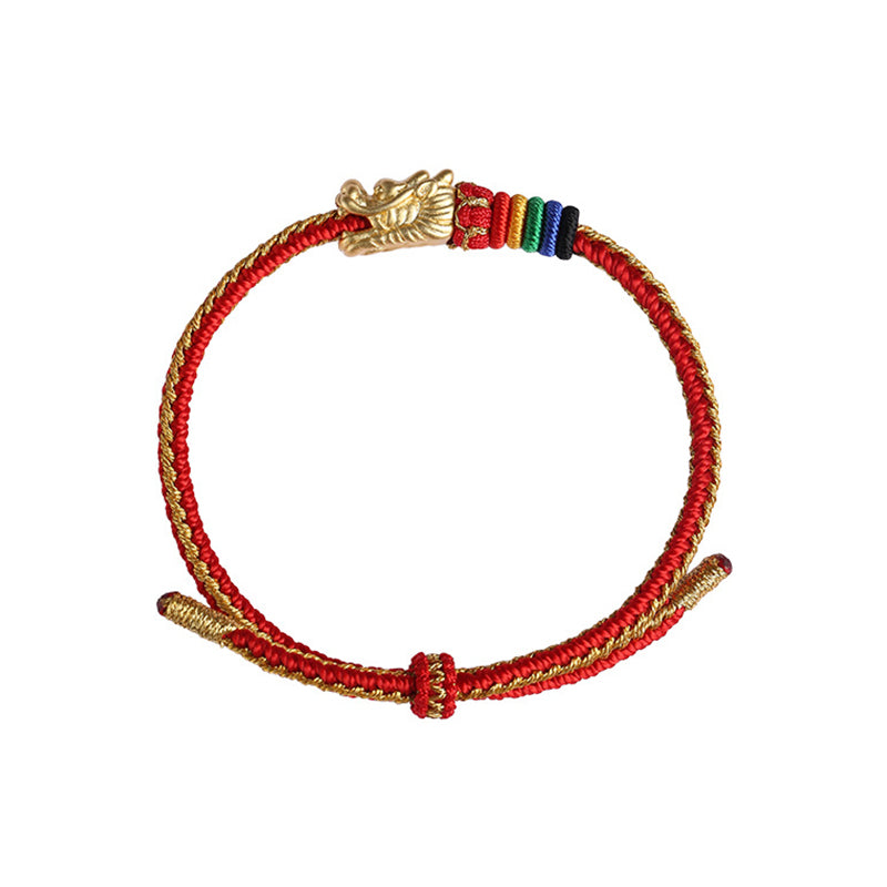 KarmaRipple's 999 Sterling Silver Fortune Year Of The Dragon Colorful Rope Bracelet p9