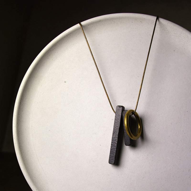 KarmaRipple's Zen Circle Ebony Wood Enlightenment Pendant Necklace p2