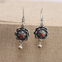 Collier et boucles d'oreilles pendentif Om Mani Padme Hum Lotus Peace en argent sterling 925 de KarmaRipple