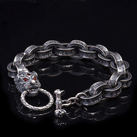 Bracelet jonc en argent sterling 925 avec dragon Kirin Om Mani Padme Hum et force du succès de KarmaRipple
